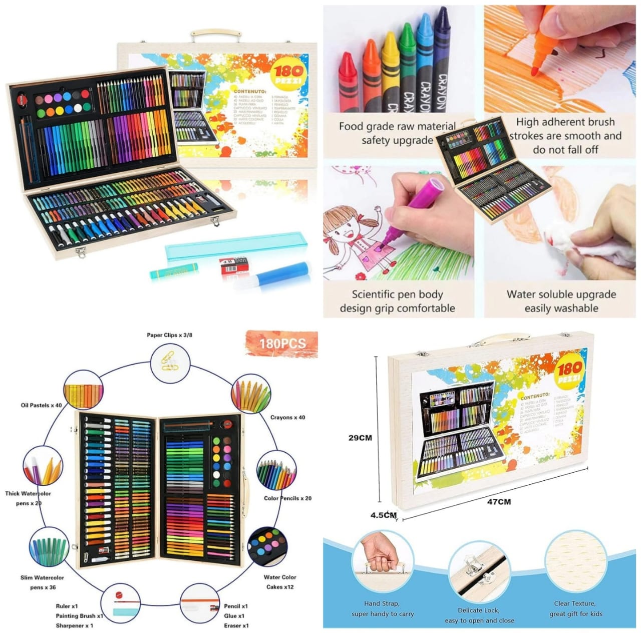 B 3599. 180pc Wooden Art Set.