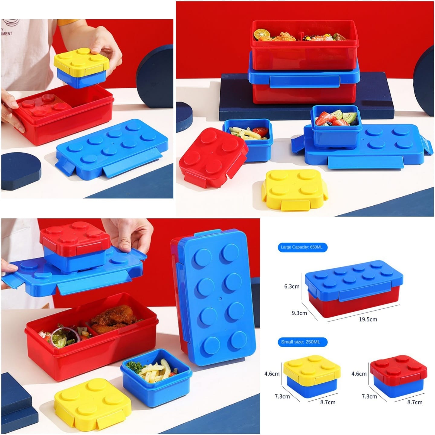 B 4086. Brick Lunch Box Set